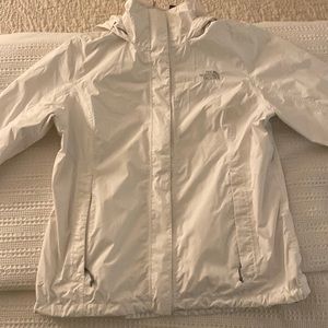 White North face Rain Jacket